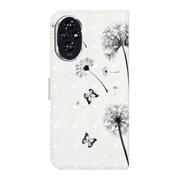 For Honor 200 Pro 5G Case 3D Creative Pattern PU Leather Stand Phone Cover