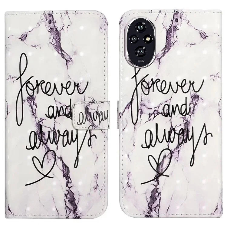 For Honor 200 Pro 5G Case 3D Creative Pattern PU Leather Stand Phone Cover