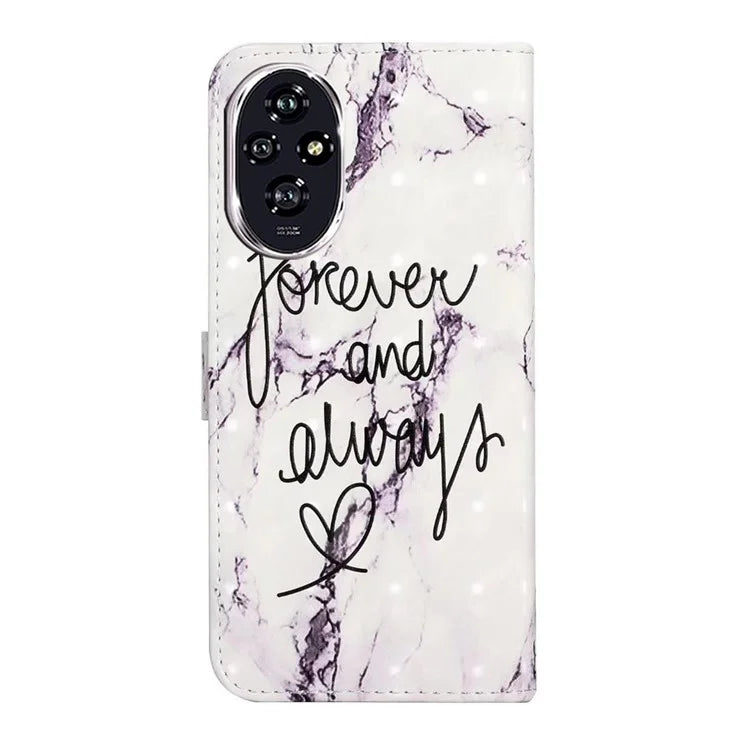 For Honor 200 Pro 5G Case 3D Creative Pattern PU Leather Stand Phone Cover