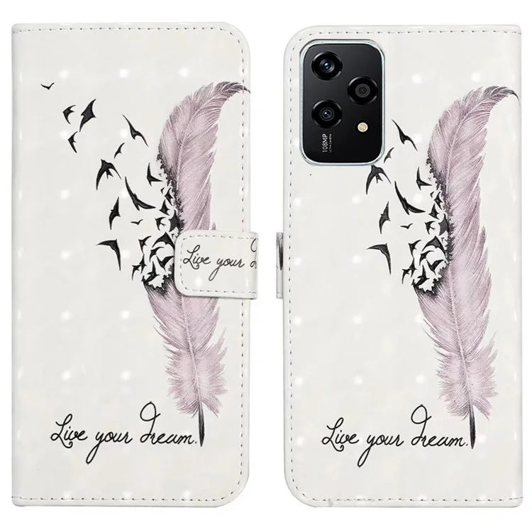 For Honor 200 Lite Case 3D Creative Pattern PU Leather Stand Phone Cover