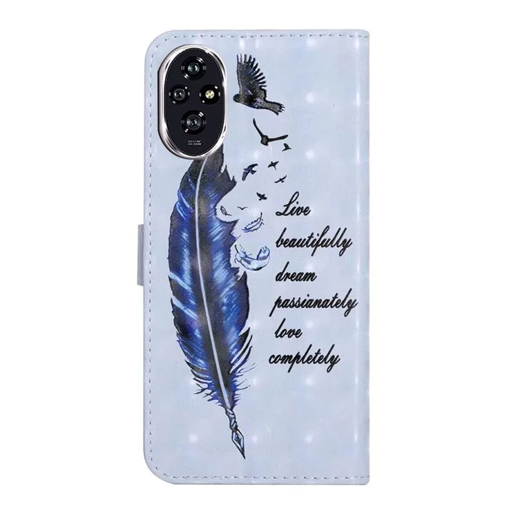 For Honor 200 5G Case 3D Creative Pattern PU Leather Stand Phone Cover