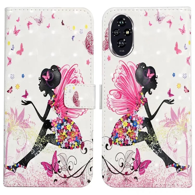 For Honor 200 5G Case 3D Creative Pattern PU Leather Stand Phone Cover
