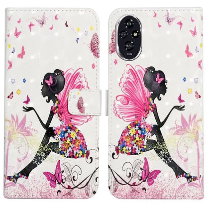 For Honor 200 5G Case 3D Creative Pattern PU Leather Stand Phone Cover