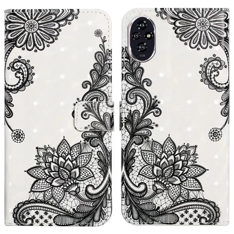 For Honor 200 5G Case 3D Creative Pattern PU Leather Stand Phone Cover