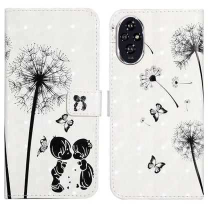 For Honor 200 5G Case 3D Creative Pattern PU Leather Stand Phone Cover