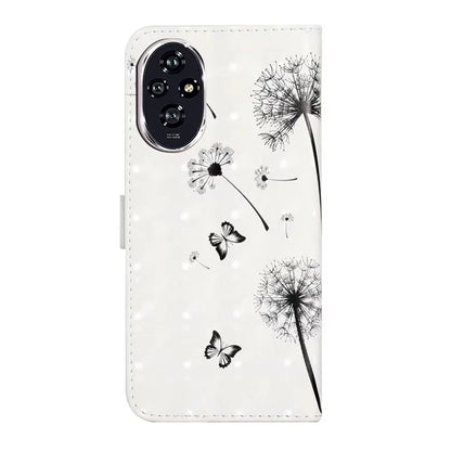 For Honor 200 5G Case 3D Creative Pattern PU Leather Stand Phone Cover
