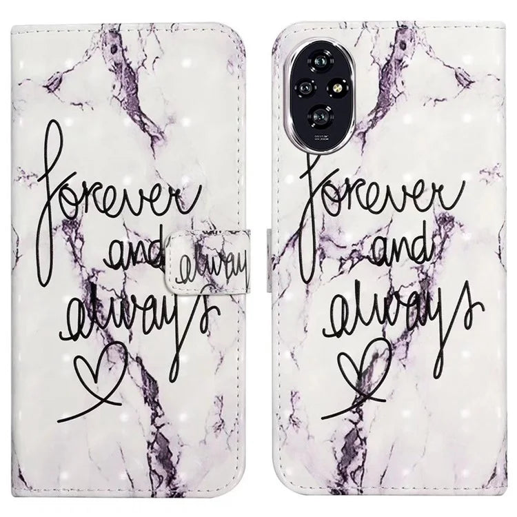 For Honor 200 5G Case 3D Creative Pattern PU Leather Stand Phone Cover