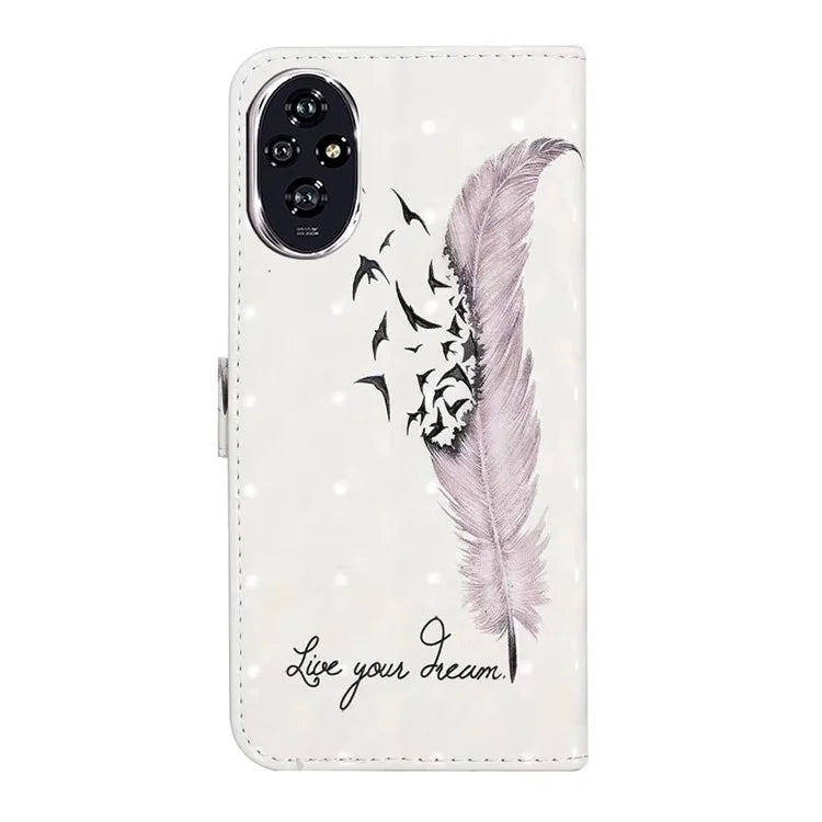 For Honor 200 5G Case 3D Creative Pattern PU Leather Stand Phone Cover