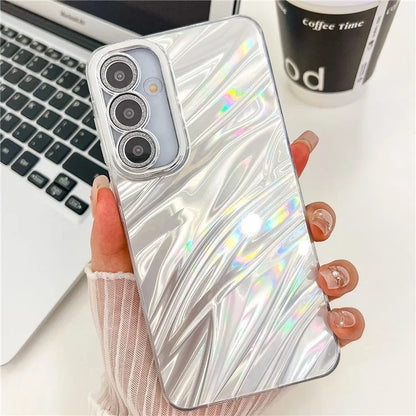 For Samsung Galaxy S24 Case IMD Design Shockproof PC+TPU Phone Cover with Glass Lens Film