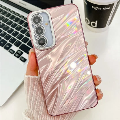 For Samsung Galaxy S24 Case IMD Design Shockproof PC+TPU Phone Cover with Glass Lens Film