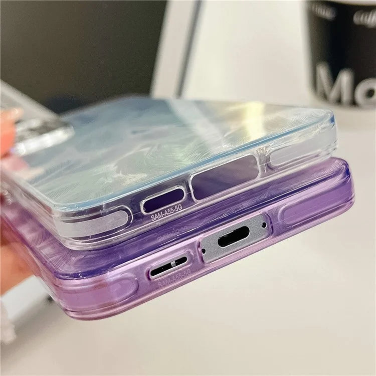 For Samsung Galaxy S24 Case IMD Design Shockproof PC+TPU Phone Cover with Glass Lens Film