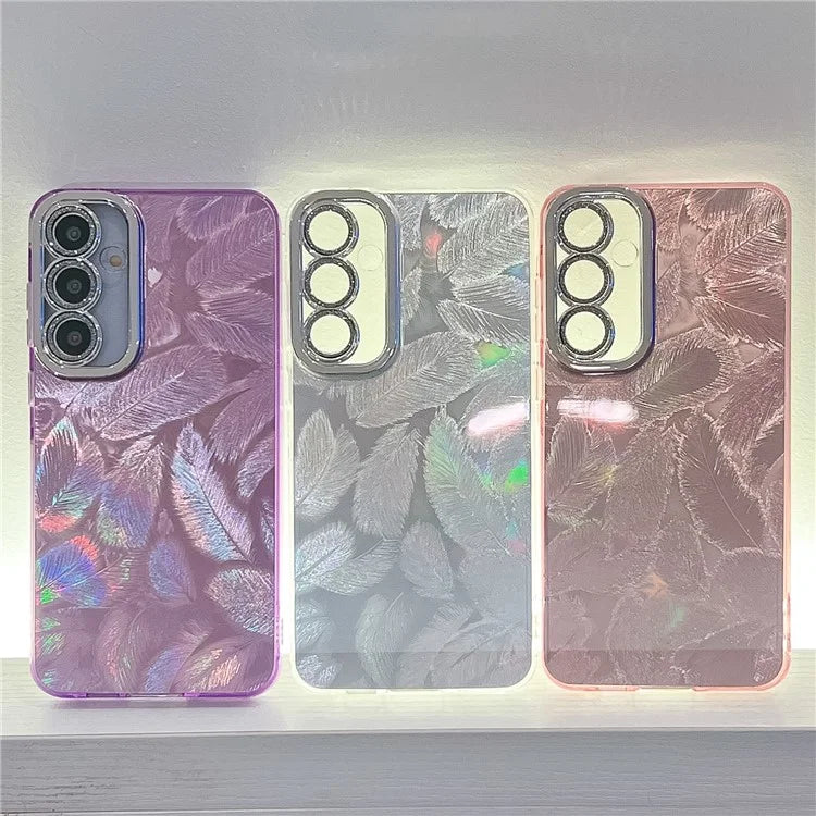 For Samsung Galaxy S24 Case IMD Design Shockproof PC+TPU Phone Cover with Glass Lens Film