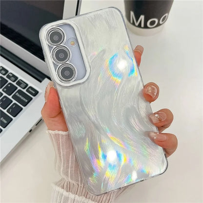 For Samsung Galaxy S24 Case IMD Design Shockproof PC+TPU Phone Cover with Glass Lens Film