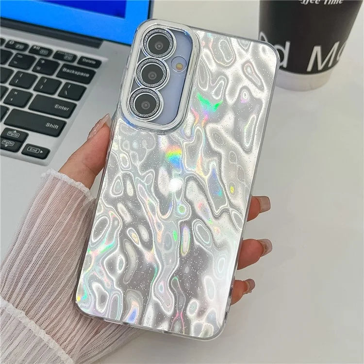 For Samsung Galaxy S24 Case IMD Design Shockproof PC+TPU Phone Cover with Glass Lens Film
