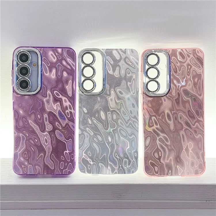 For Samsung Galaxy S24 Case IMD Design Shockproof PC+TPU Phone Cover with Glass Lens Film