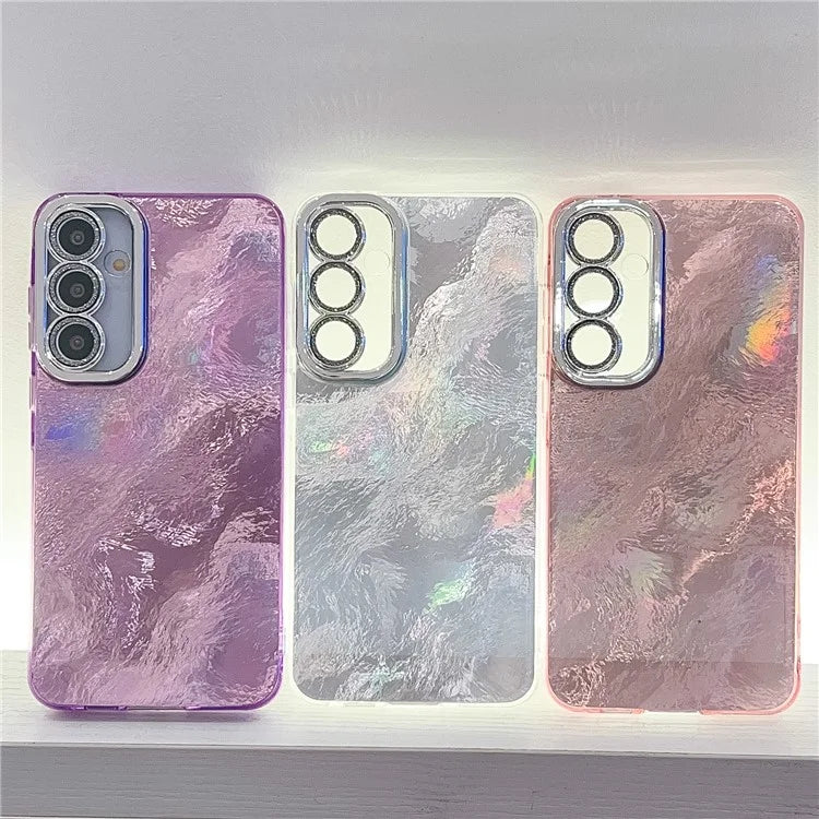 For Samsung Galaxy S24 Case IMD Design Shockproof PC+TPU Phone Cover with Glass Lens Film