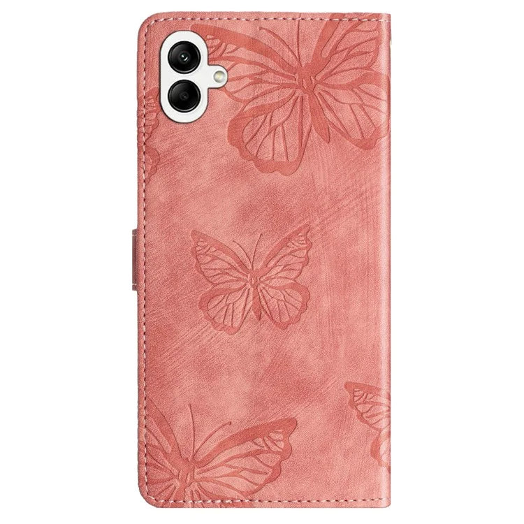 For Samsung Galaxy A06 Case Butterfly Design Flip Wallet Leather Phone Cover Skin-Touch