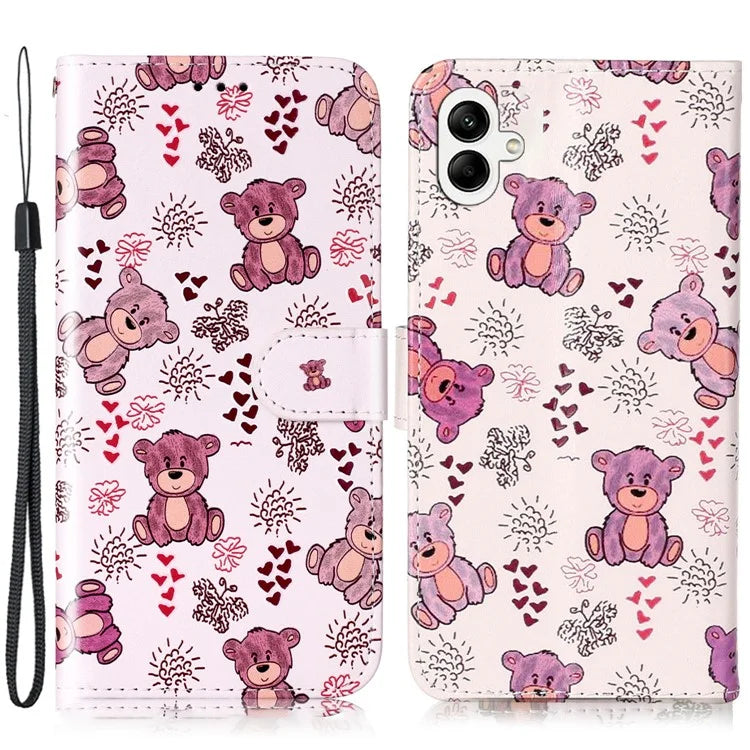 For Samsung Galaxy A06 Case Pattern Leather Wallet Phone Cover with Card Holder