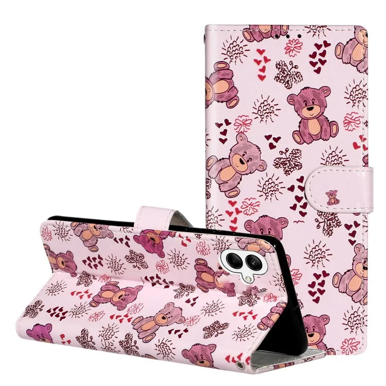 For Samsung Galaxy A06 Case Pattern Leather Wallet Phone Cover with Card Holder