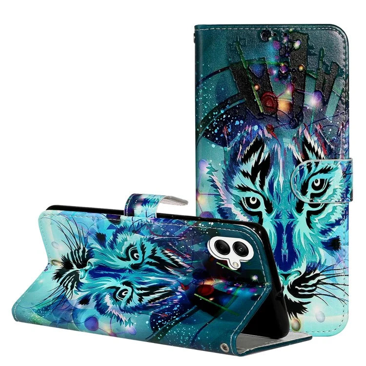For Samsung Galaxy A06 Case Pattern Leather Wallet Phone Cover with Card Holder