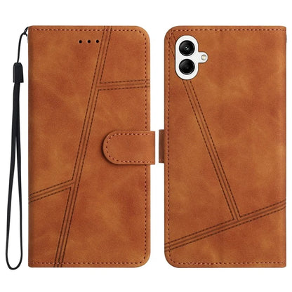For Samsung Galaxy A06 Case Flip Leather Retro Phone Cover Lines Imprinted