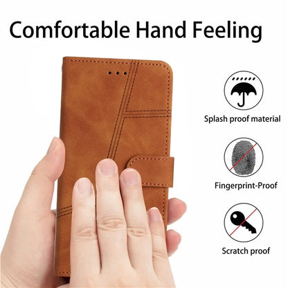 For Samsung Galaxy A06 Case Flip Leather Retro Phone Cover Lines Imprinted