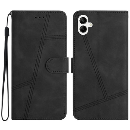 For Samsung Galaxy A06 Case Flip Leather Retro Phone Cover Lines Imprinted