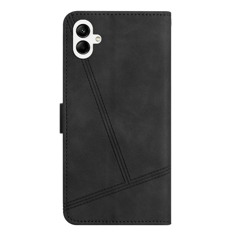 For Samsung Galaxy A06 Case Flip Leather Retro Phone Cover Lines Imprinted