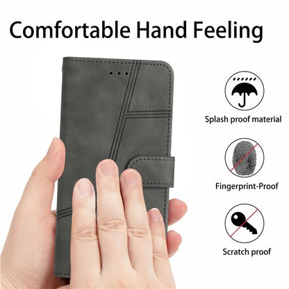 For Samsung Galaxy A06 Case Flip Leather Retro Phone Cover Lines Imprinted