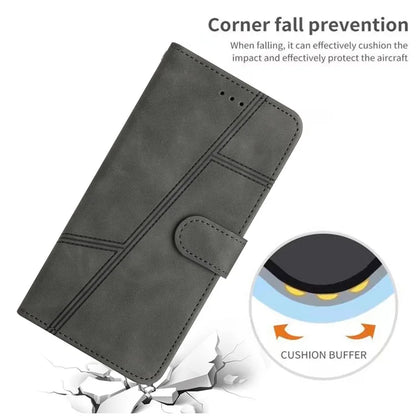 For Samsung Galaxy A06 Case Flip Leather Retro Phone Cover Lines Imprinted