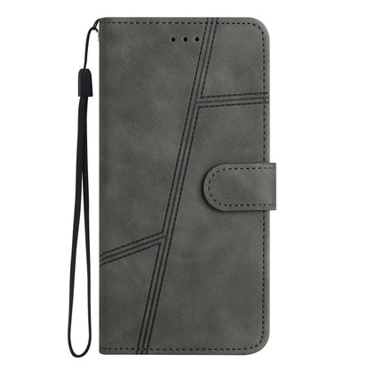 For Samsung Galaxy A06 Case Flip Leather Retro Phone Cover Lines Imprinted