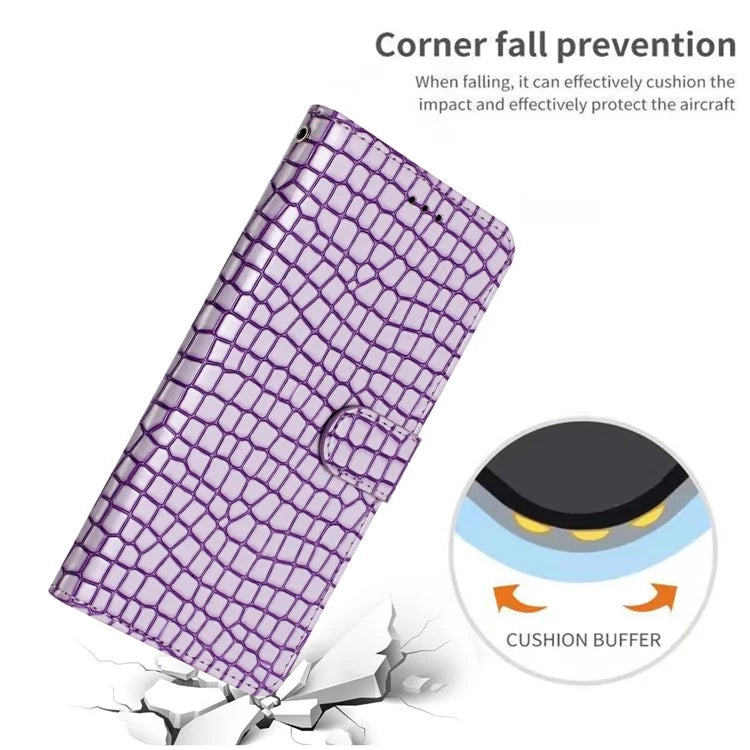 For Samsung Galaxy A06 Case Classic Crocodile Pattern PU Leather Phone Cover