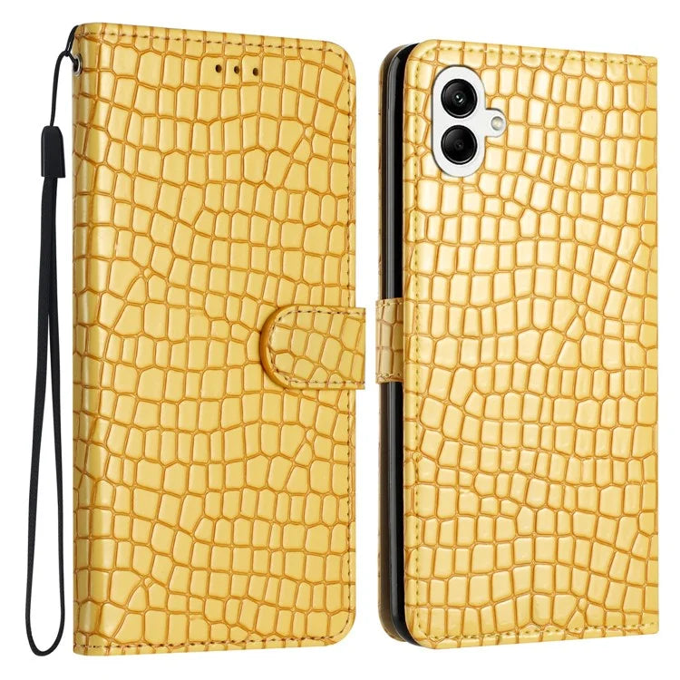 For Samsung Galaxy A06 Case Classic Crocodile Pattern PU Leather Phone Cover