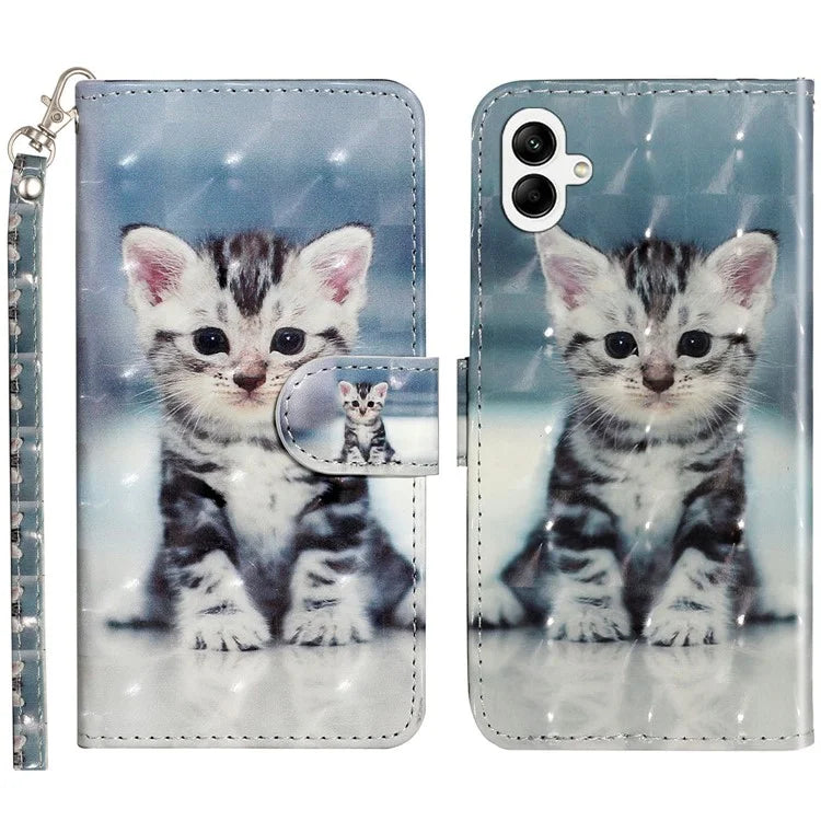 For Samsung Galaxy A06 Case 3D Pattern Printed Phone Leather Phone Cover