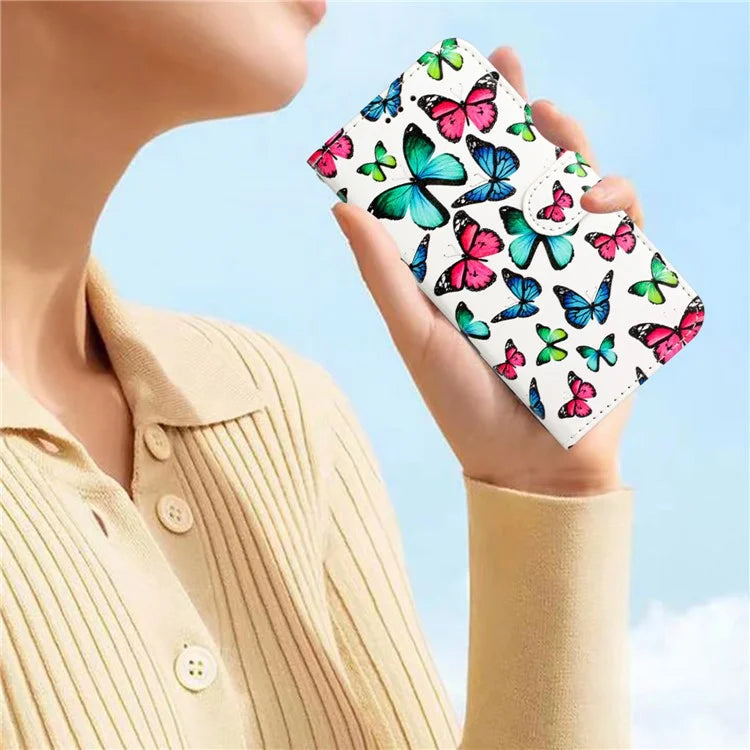 For Samsung Galaxy A06 Wallet Case Printed Pattern Design Leather Phone Cover