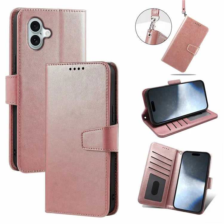 For iPhone 16 Plus Case Card Holder Wallet Leather Phone Cover Stand