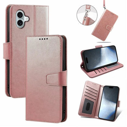 For iPhone 16 Plus Case Card Holder Wallet Leather Phone Cover Stand