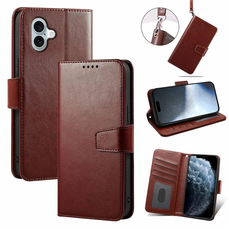 For iPhone 16 Plus Case Card Holder Wallet Leather Phone Cover Stand
