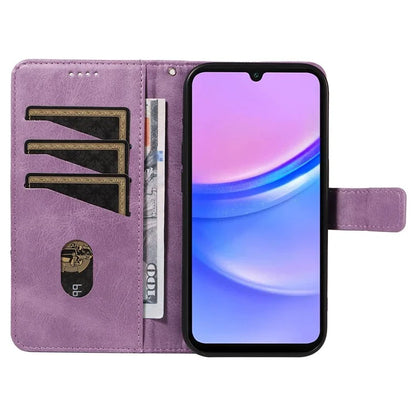 For Samsung Galaxy A16 5G Case Leather Geometric Line Wallet Phone Cover with Wrist Strap