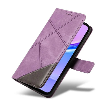 For Samsung Galaxy A16 5G Case Leather Geometric Line Wallet Phone Cover with Wrist Strap