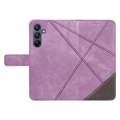 For Samsung Galaxy A16 5G Case Leather Geometric Line Wallet Phone Cover with Wrist Strap
