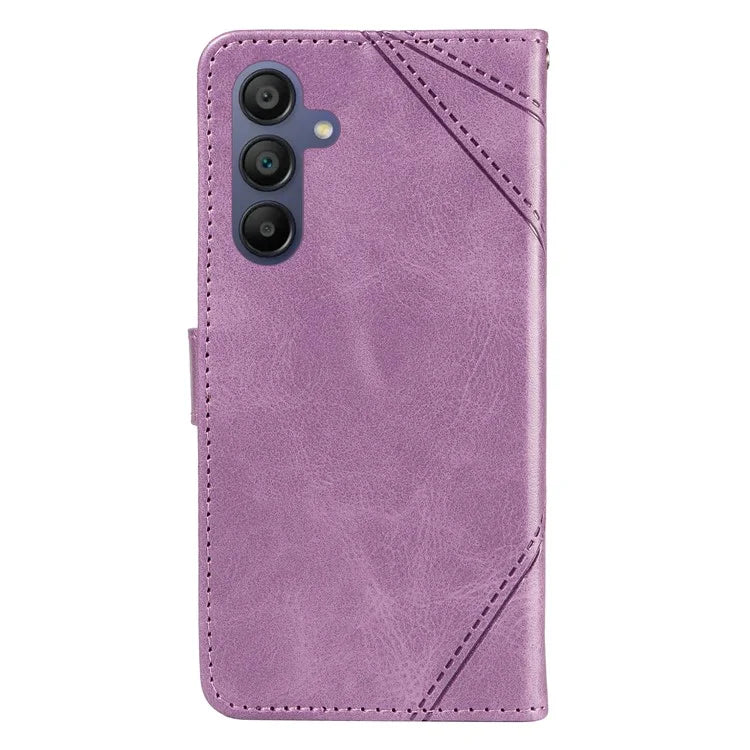 For Samsung Galaxy A16 5G Case Leather Geometric Line Wallet Phone Cover with Wrist Strap