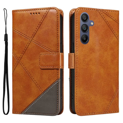 For Samsung Galaxy A16 5G Case Leather Geometric Line Wallet Phone Cover with Wrist Strap