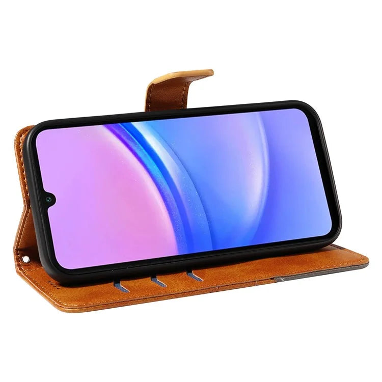 For Samsung Galaxy A16 5G Case Leather Geometric Line Wallet Phone Cover with Wrist Strap