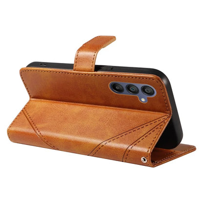 For Samsung Galaxy A16 5G Case Leather Geometric Line Wallet Phone Cover with Wrist Strap