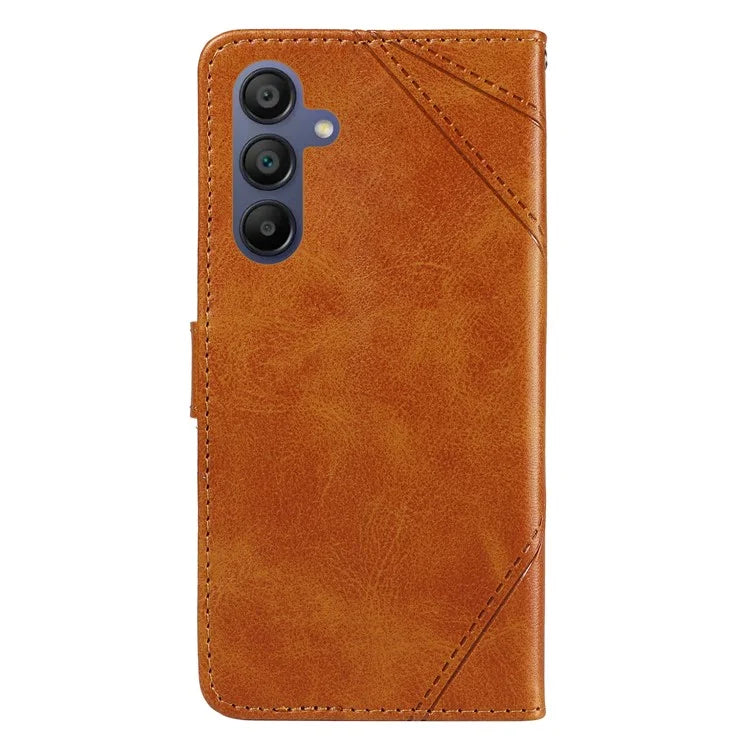 For Samsung Galaxy A16 5G Case Leather Geometric Line Wallet Phone Cover with Wrist Strap