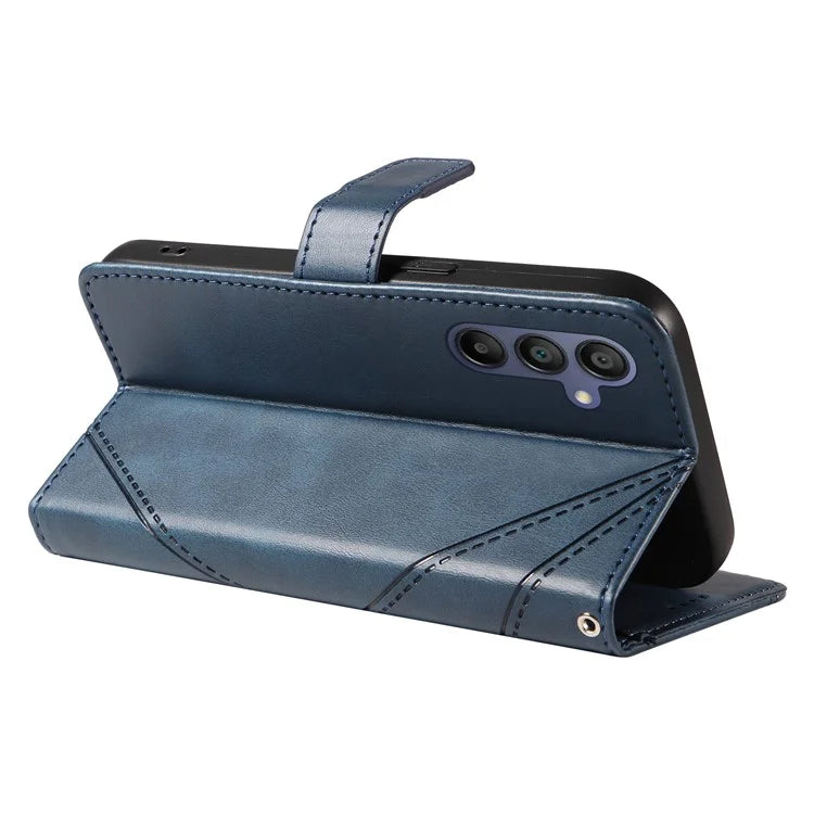 For Samsung Galaxy A16 5G Case Leather Geometric Line Wallet Phone Cover with Wrist Strap