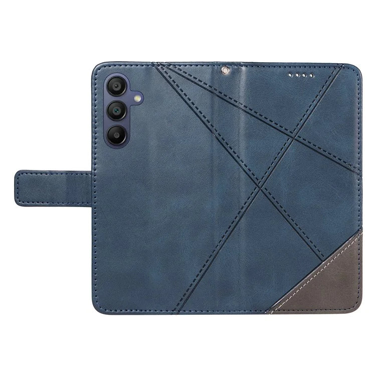For Samsung Galaxy A16 5G Case Leather Geometric Line Wallet Phone Cover with Wrist Strap