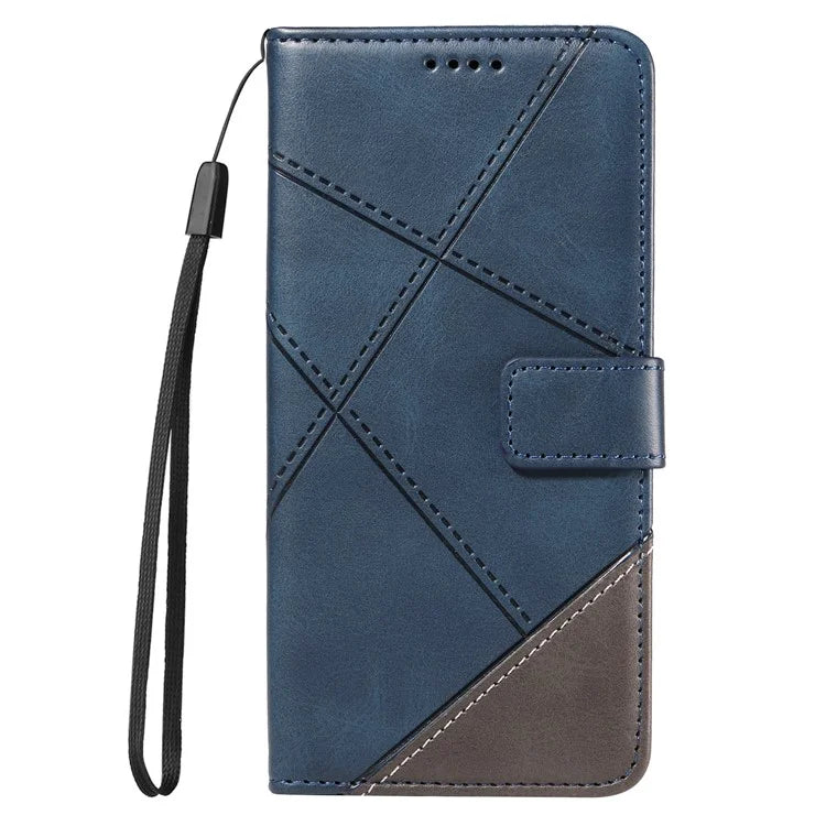 For Samsung Galaxy A16 5G Case Leather Geometric Line Wallet Phone Cover with Wrist Strap