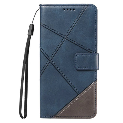 For Samsung Galaxy A16 5G Case Leather Geometric Line Wallet Phone Cover with Wrist Strap